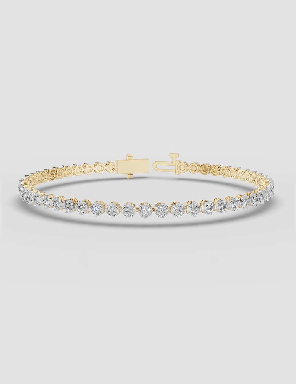 Radiant Diamond Bracelet 87 Cent FG-VVS, Yellow Gold, large, image 1