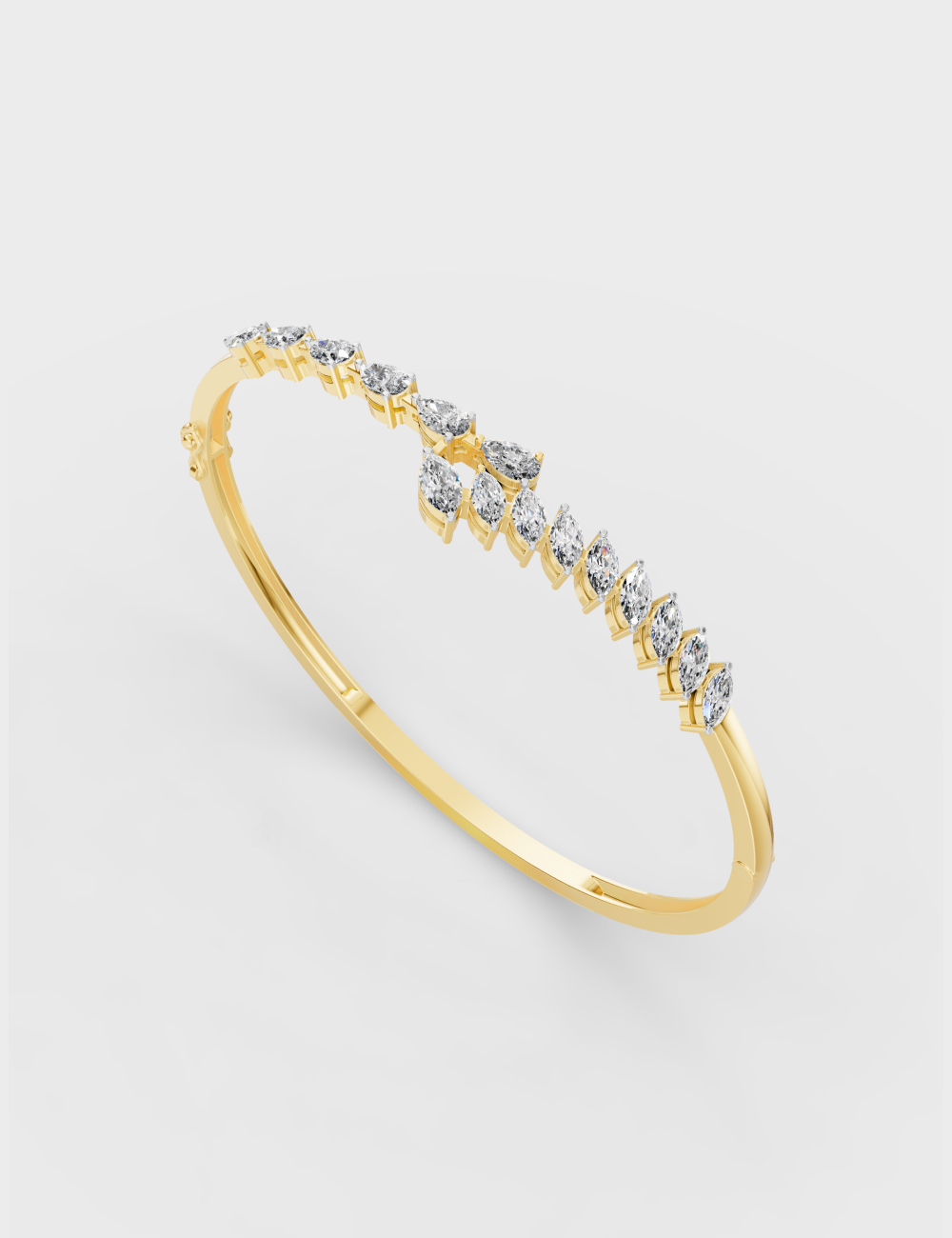 Exquisite Overlapping Bracelet 4.19 carat FG-VVS, Yellow Gold, large, image 2