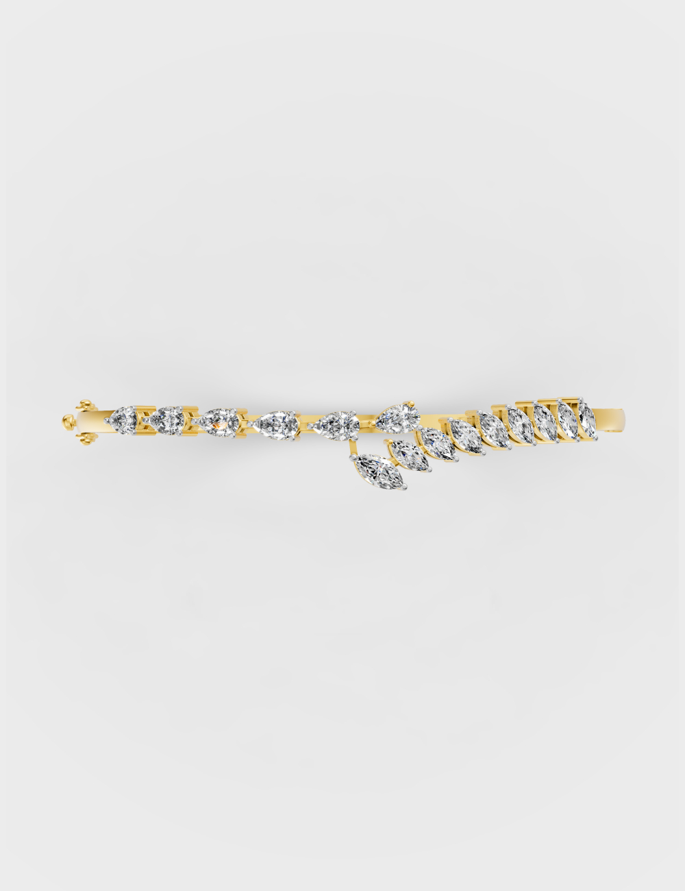 Exquisite Overlapping Bracelet 4.19 carat FG-VVS, Yellow Gold, large, image 3