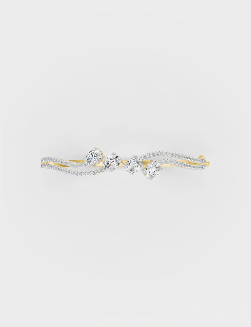 Celeste Curve Lab Grown Diamond Bracelet 2.3 Carat FG-VVS, Yellow Gold, large, image 2