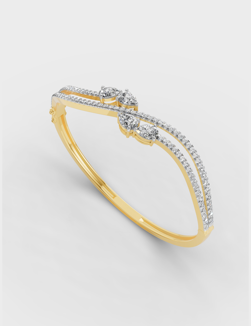 Appealing Twisted Bracelet 2 carat FG-VVS, Yellow Gold, large, image 2