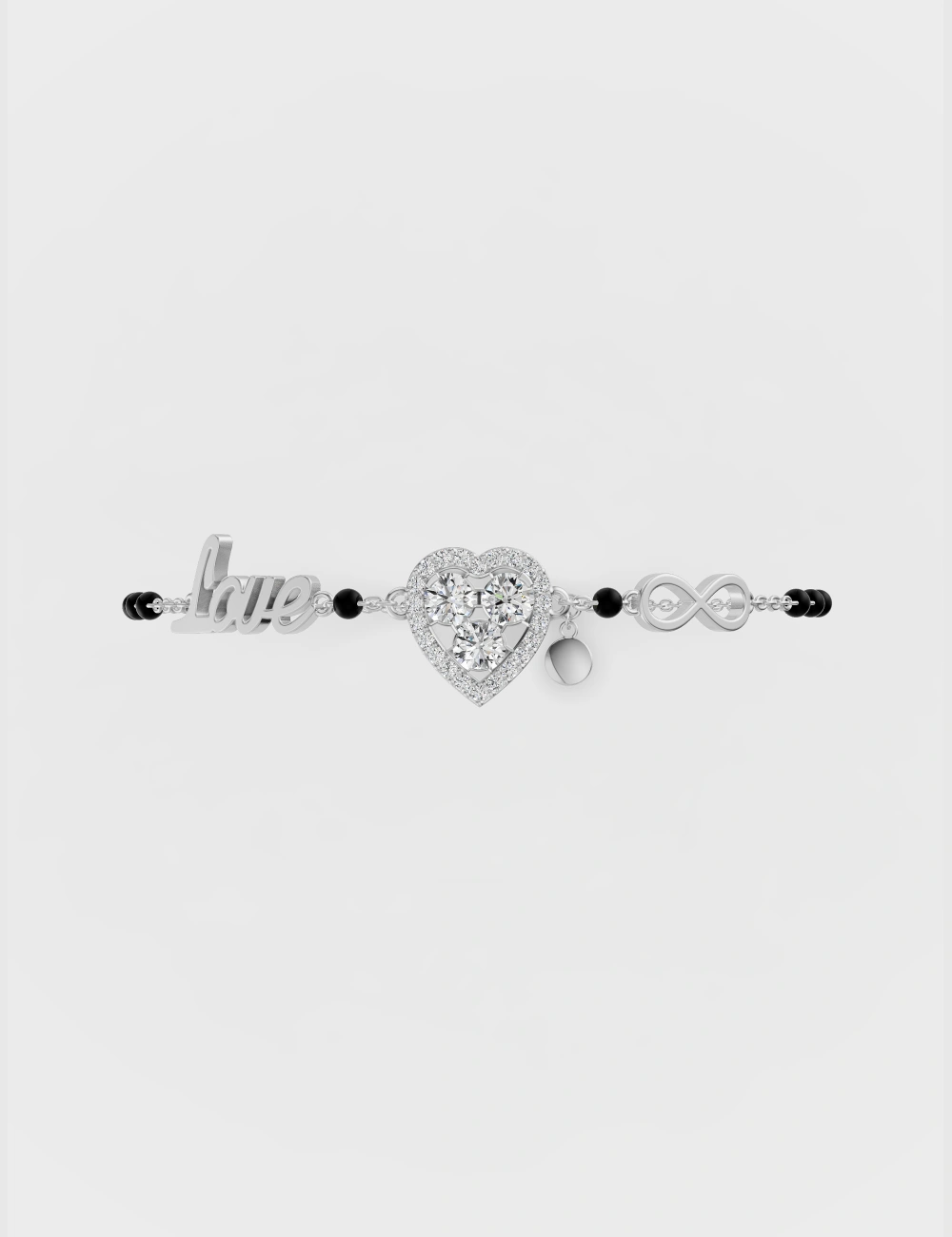 Love Script Lab Grown Diamond Bracelet 60 Cent FG-VVS, White Gold, large, image 2