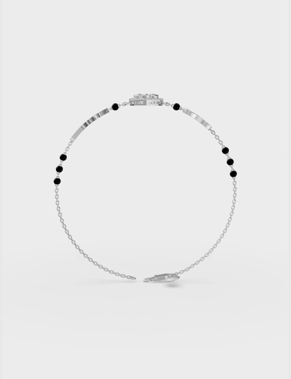 Love Script Lab Grown Diamond Bracelet 60 Cent FG-VVS, White Gold, large, image 3