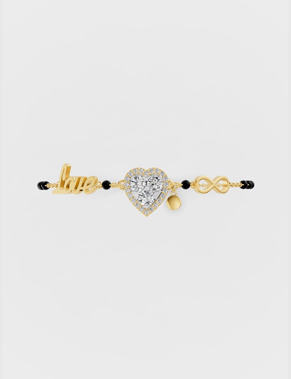 Love Script Diamond Bracelet 60 Cent FG-VVS, Yellow Gold, large, image 2