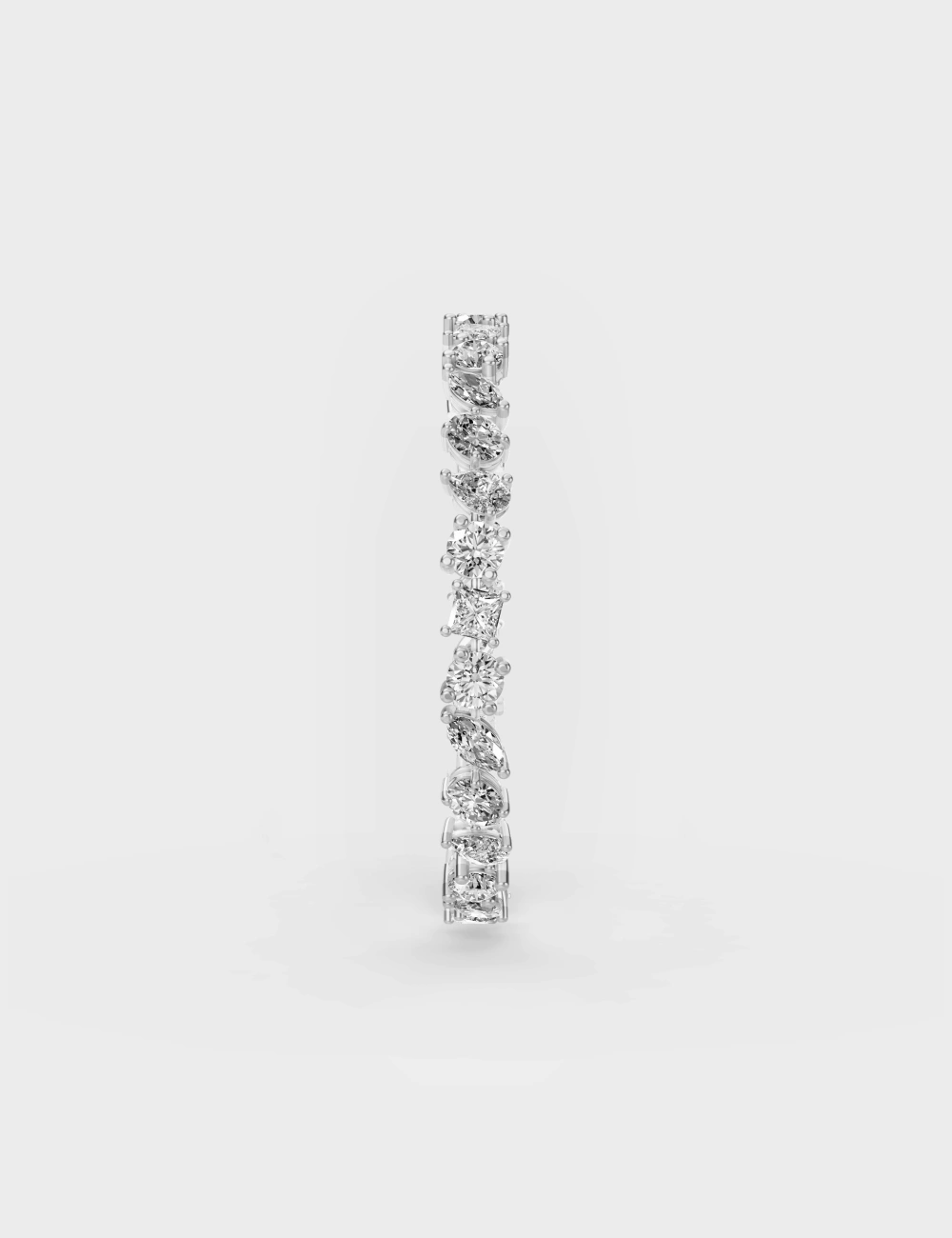 Sparkling Halo Lab Grown Diamond Bracelet 14.3 Carat FG-VVS, White Gold, large, image 2