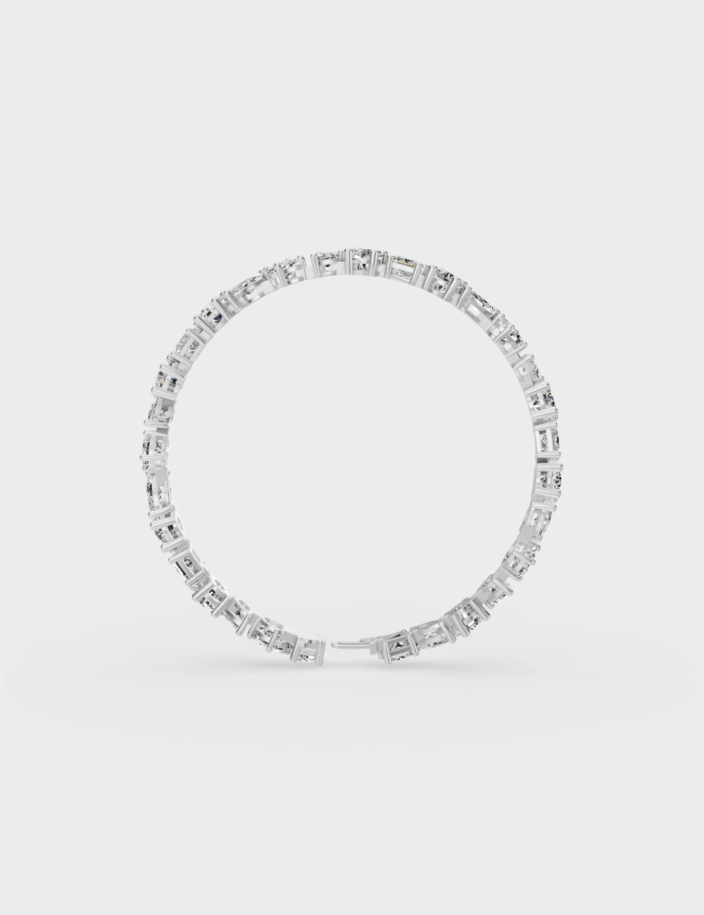 Sparkling Halo Lab Grown Diamond Bracelet 14.3 Carat FG-VVS, White Gold, large, image 4