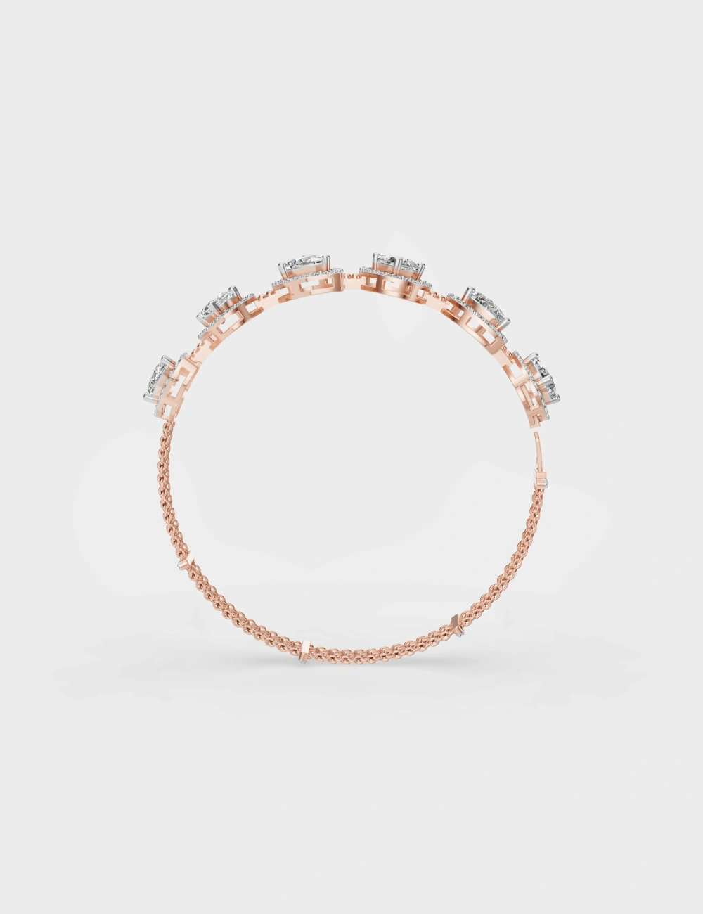 Radiant Romance Diamond Bracelet 6.1 Carat FG-VVS, Rose Gold, large, image 4