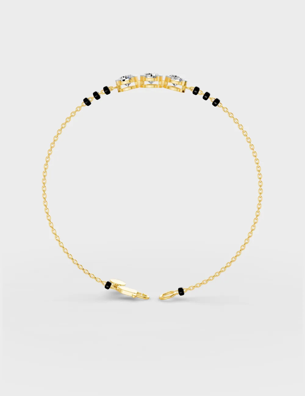 Trinity Gleam Diamond Bracelet 1.49 carat FG-VVS, Yellow Gold, large, image 2