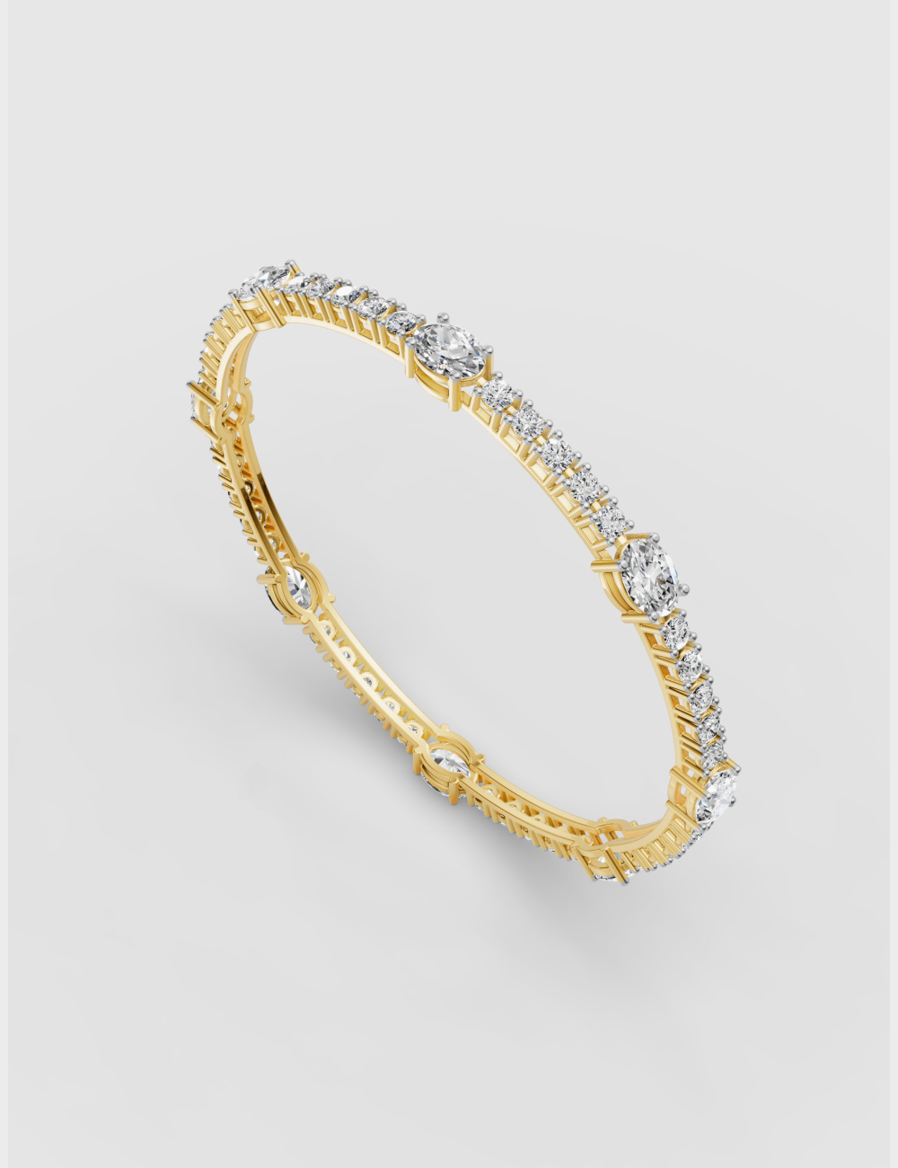 Luxury Redefined Bangle 11.6 carat FG-VVS, Yellow Gold, large, image 2