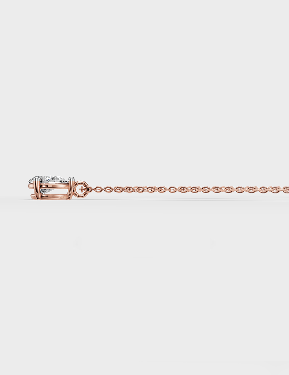 Droplet Solitaire Chain Pendant 92 cent FG-VVS, Rose Gold, large, image 4