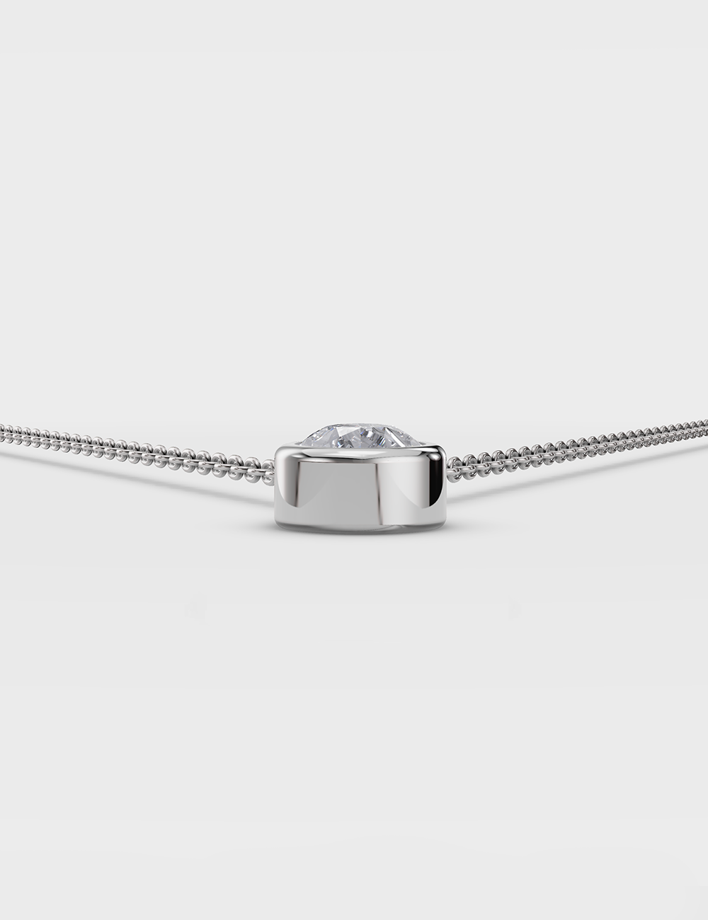 Exquisite Lab Grown Solitaire Chain Pendant 53 Cent FG-VVS, White Gold, large, image 3