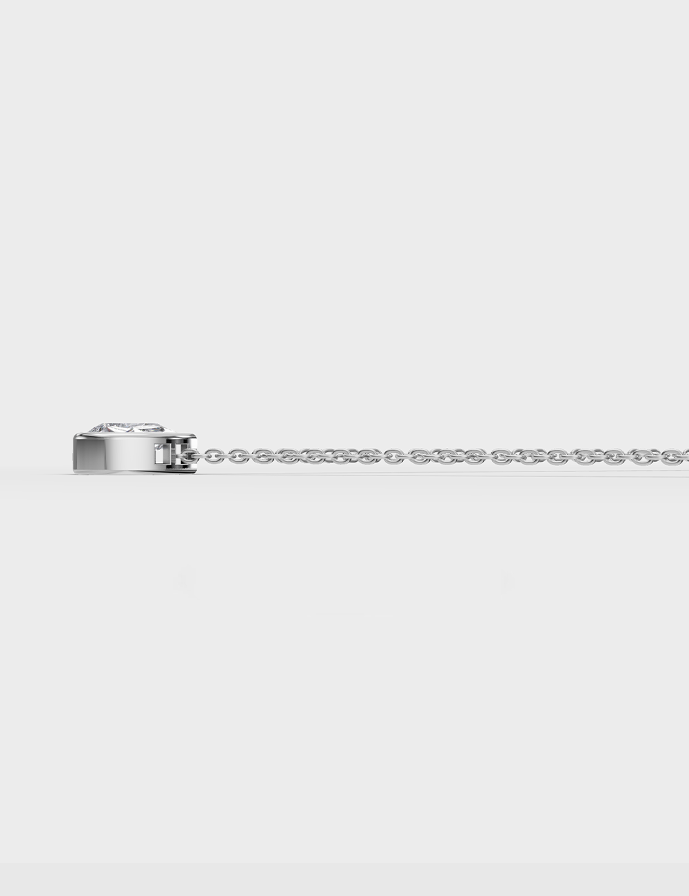 Exquisite Lab Grown Solitaire Chain Pendant 53 Cent FG-VVS, White Gold, large, image 4