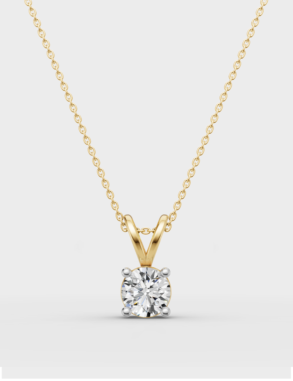 Gleaming Solitaire Chain Pendant 54 cent FG-VVS, Yellow Gold, large, image 1