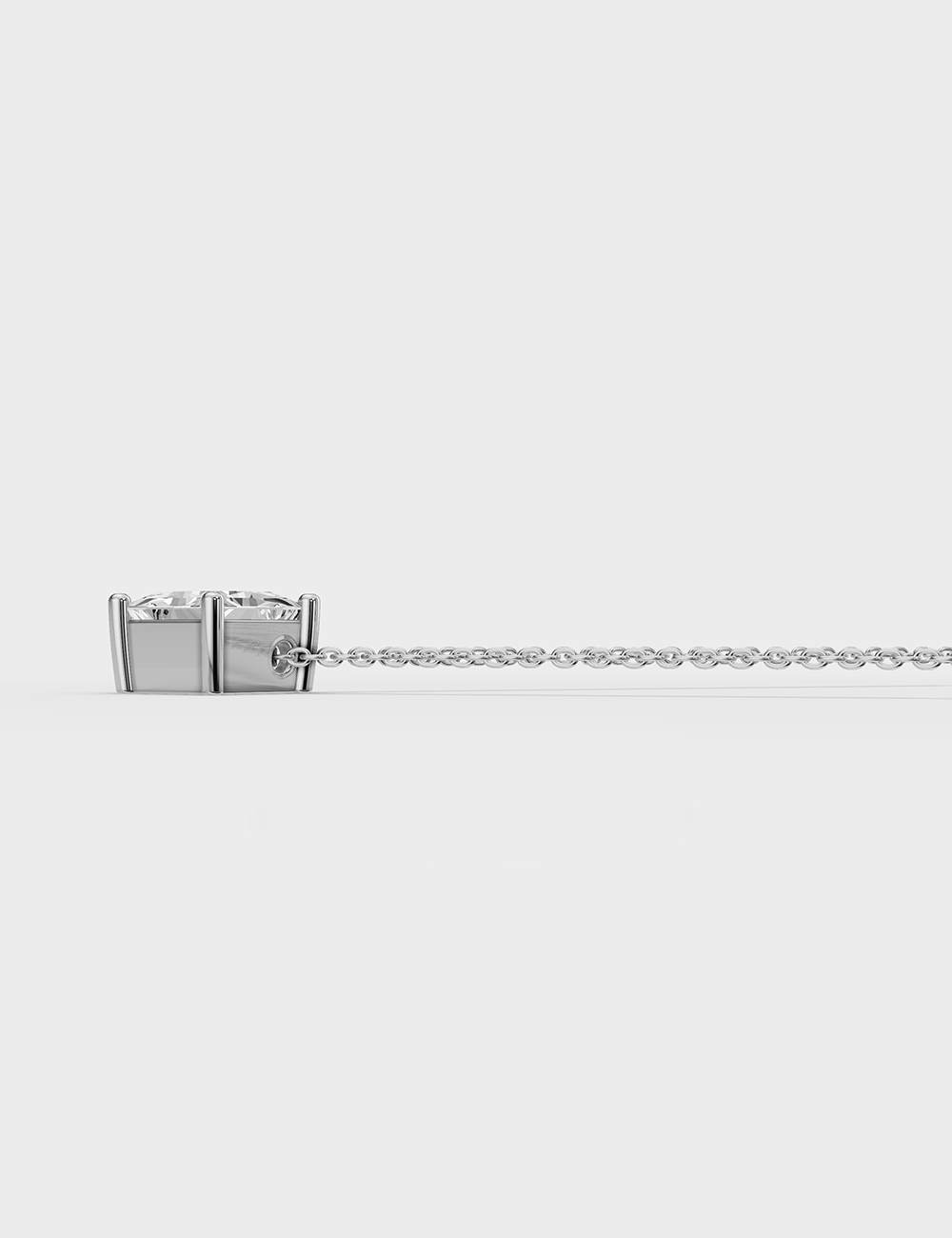 Classy Lab Grown Solitaire Chain Pendant 85 Cent FG-VVS, White Gold, large, image 4