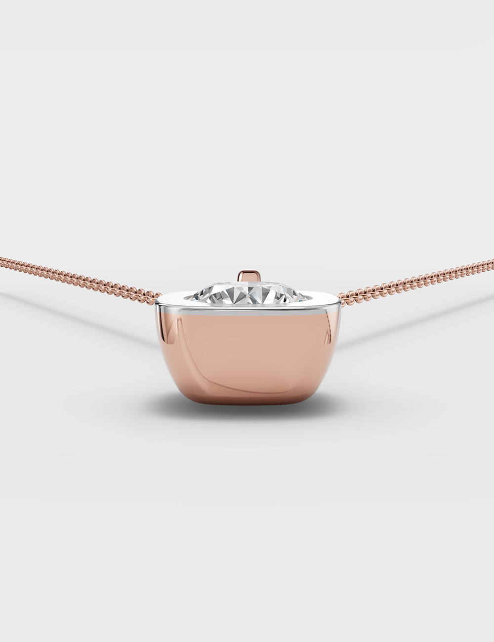 Captivating Solitaire Chain Pendant 53 cent FG-VVS, Rose Gold, large, image 3