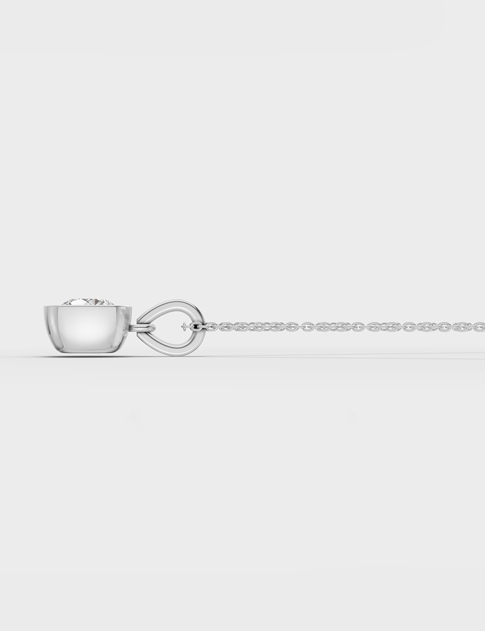 Captivating Lab Grown Solitaire Chain Pendant 53 Cent FG-VVS, White Gold, large, image 4
