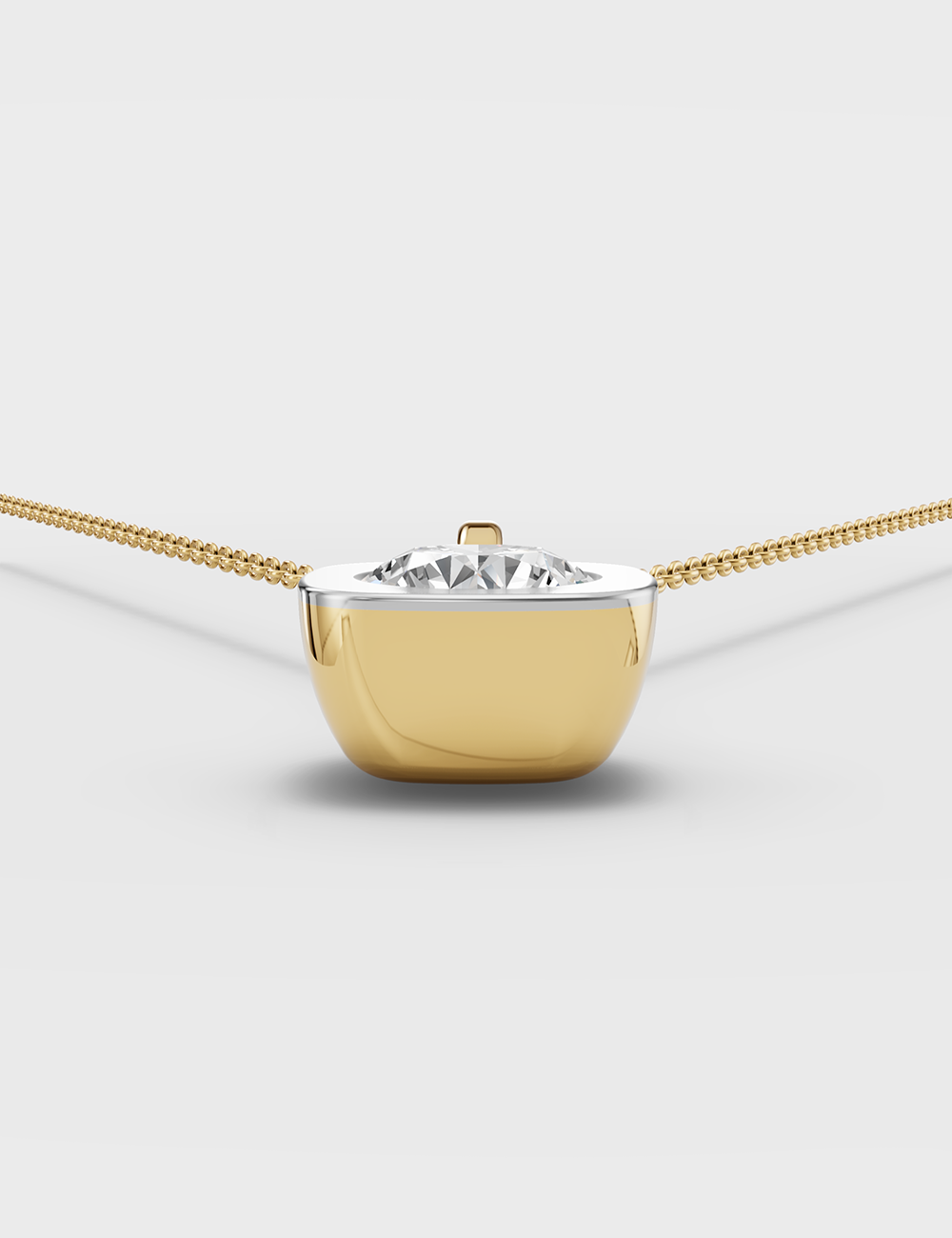 Captivating Solitaire Chain Pendant 53 cent FG-VVS, Yellow Gold, large, image 3