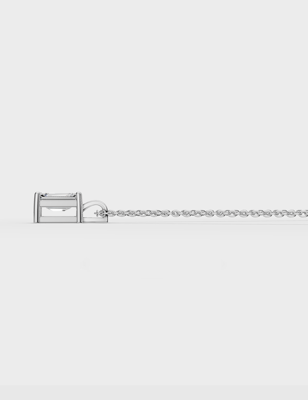 Luxurious Lab Grown Solitaire Chain Pendant 51 Cent FG-VVS, White Gold, large, image 4