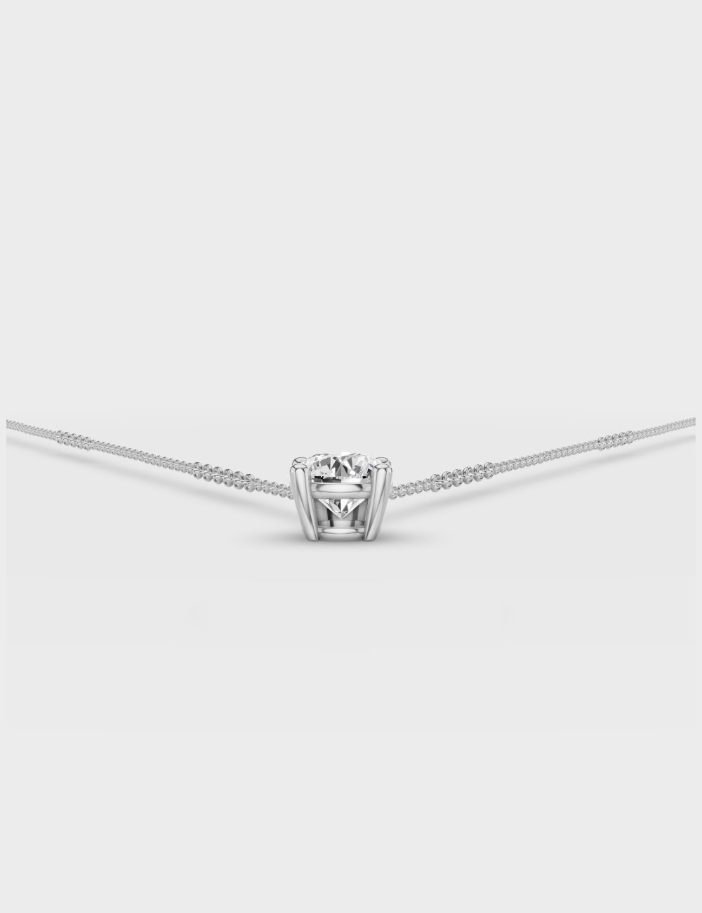 Sleek Opulent Lab Grown Diamond Chain Pendant 60 Cent FG-VVS, White Gold, large, image 4