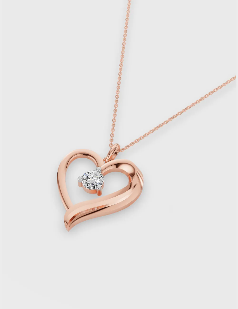 Edge of Romance Diamond Chain Pendant 0.61 cent FG-VVS, Rose Gold, large, image 2