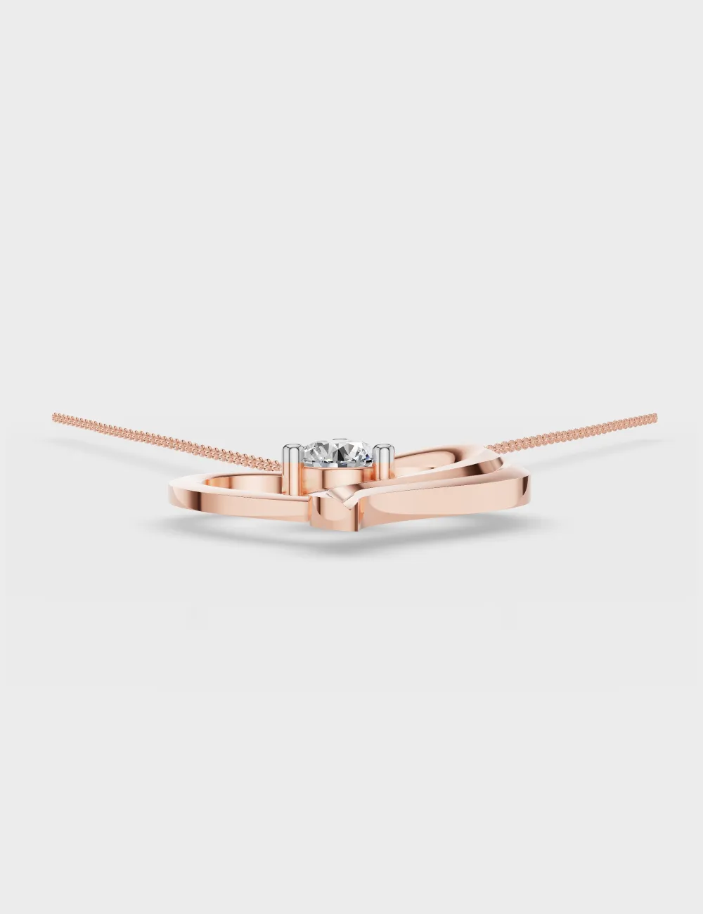 Edge of Romance Diamond Chain Pendant 0.61 cent FG-VVS, Rose Gold, large, image 4