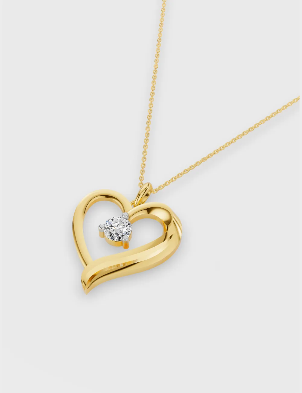 Edge of Romance Diamond Chain Pendant 0.61 cent FG-VVS, Yellow Gold, large, image 2