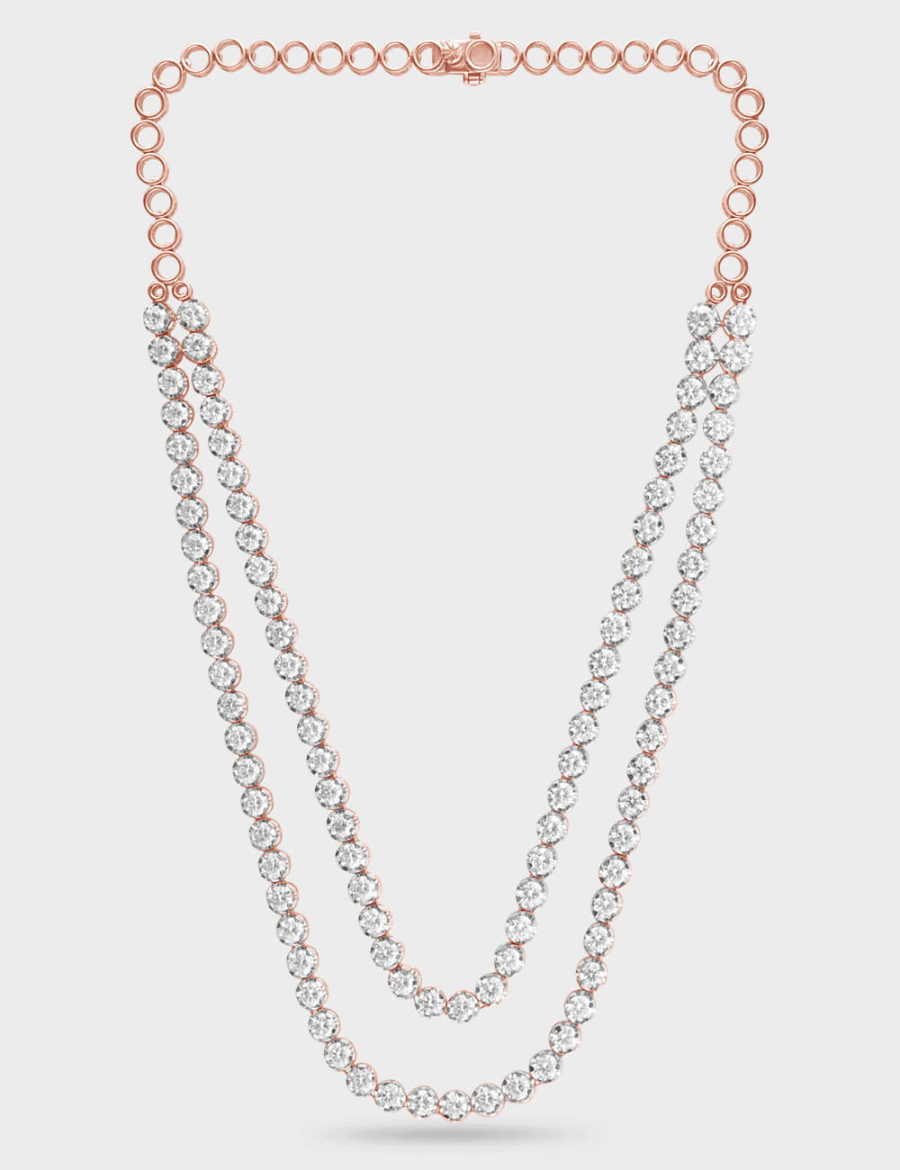 Layered Radiance Diamond Necklace 18.816 carat FG-VVS, Rose Gold, large, image 2