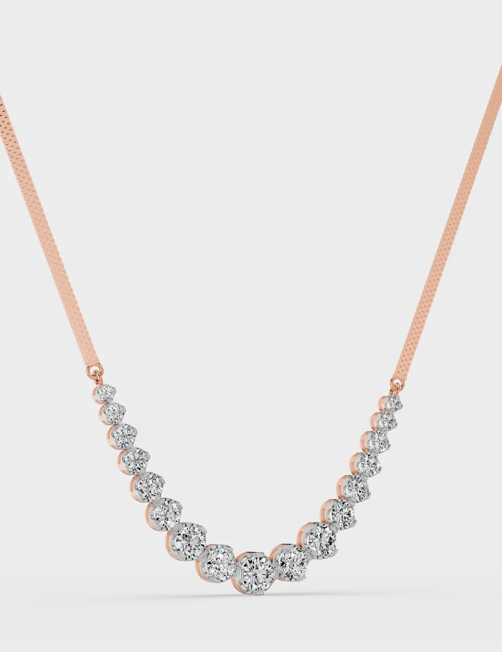 Radiance Curve Diamond Necklace 5.61 carat FG-VVS, Rose Gold, large, image 4