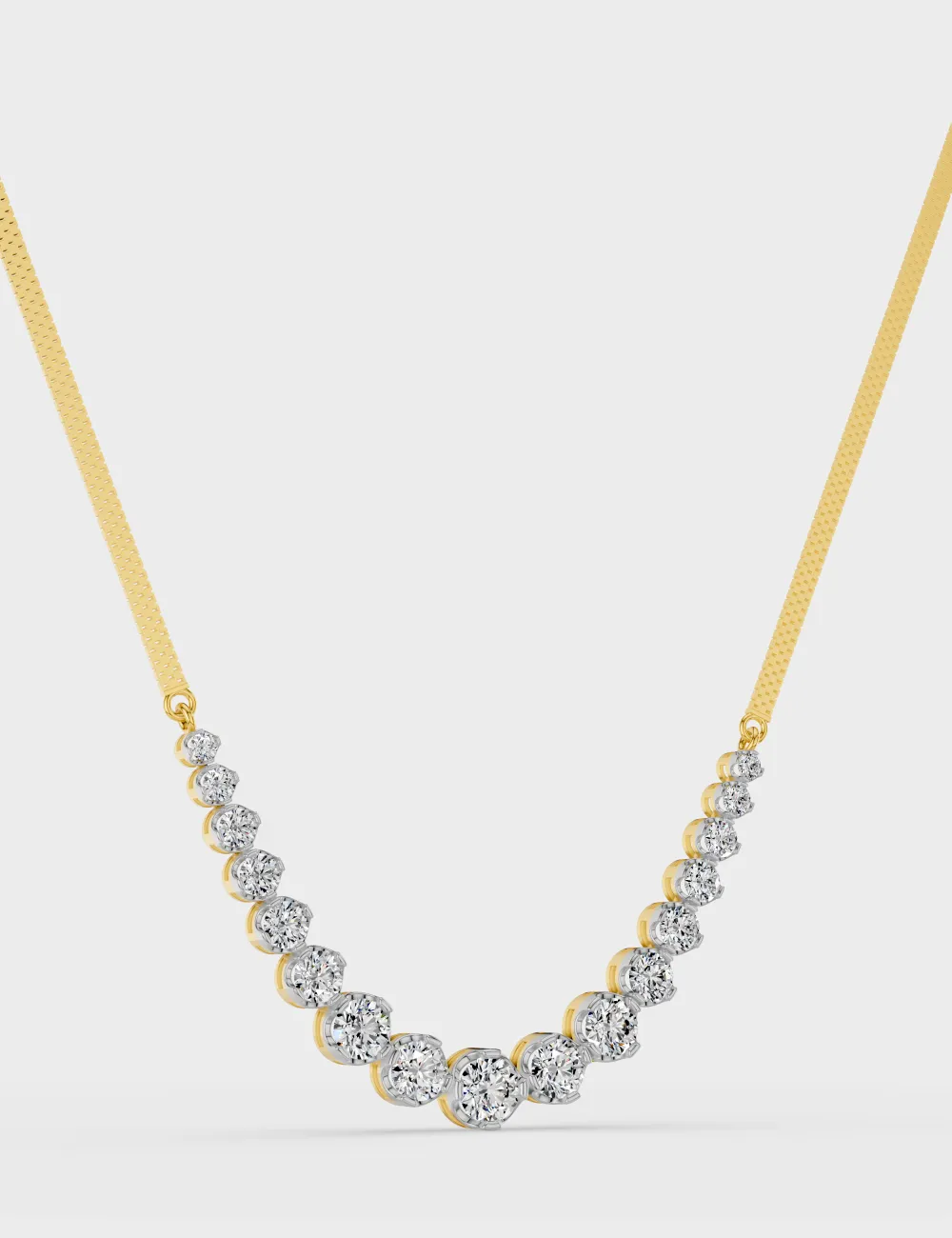 Radiance Curve Diamond Necklace 5.61 carat FG-VVS, Yellow Gold, large, image 4
