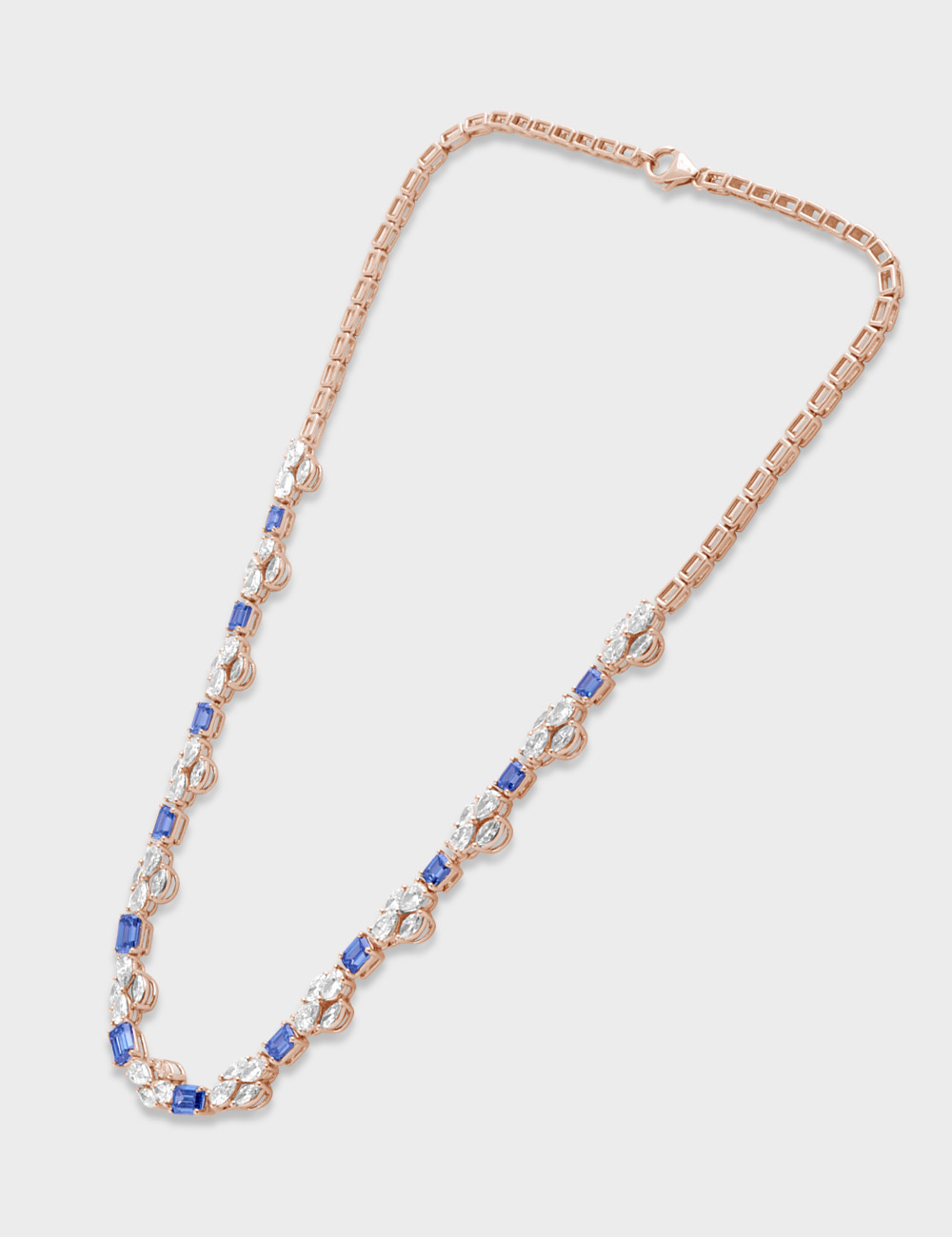 Blue Luxe Diamond Necklace 10.67 carat FG-VVS, Rose Gold, large, image 3