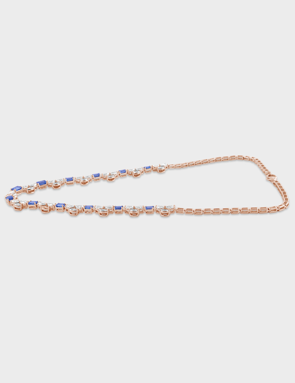Blue Luxe Diamond Necklace 10.67 carat FG-VVS, Rose Gold, large, image 4