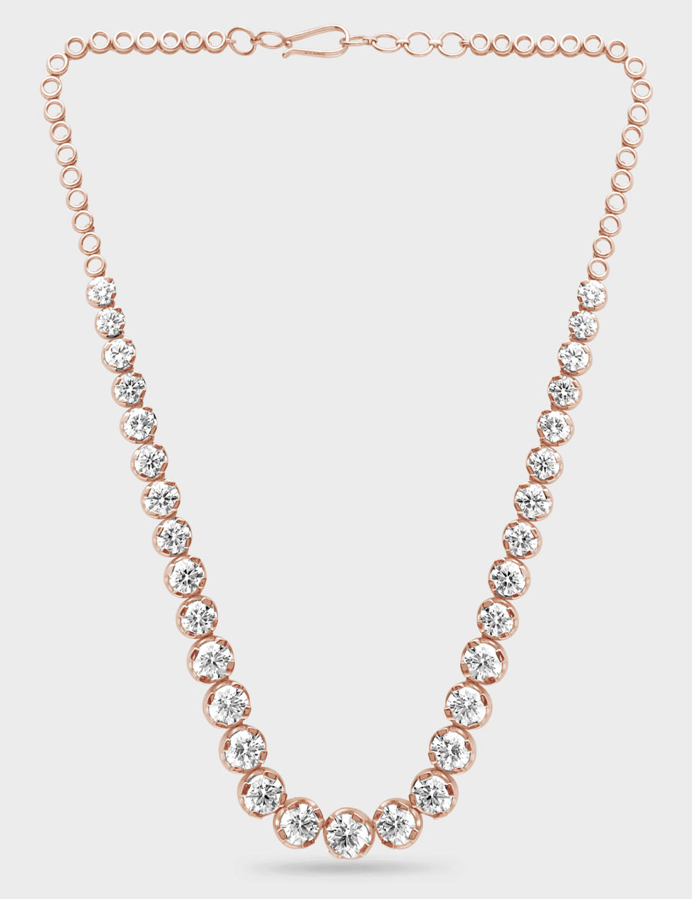 Luminous Line Diamond Necklace 33.56 carat FG-VVS, Rose Gold, large, image 2