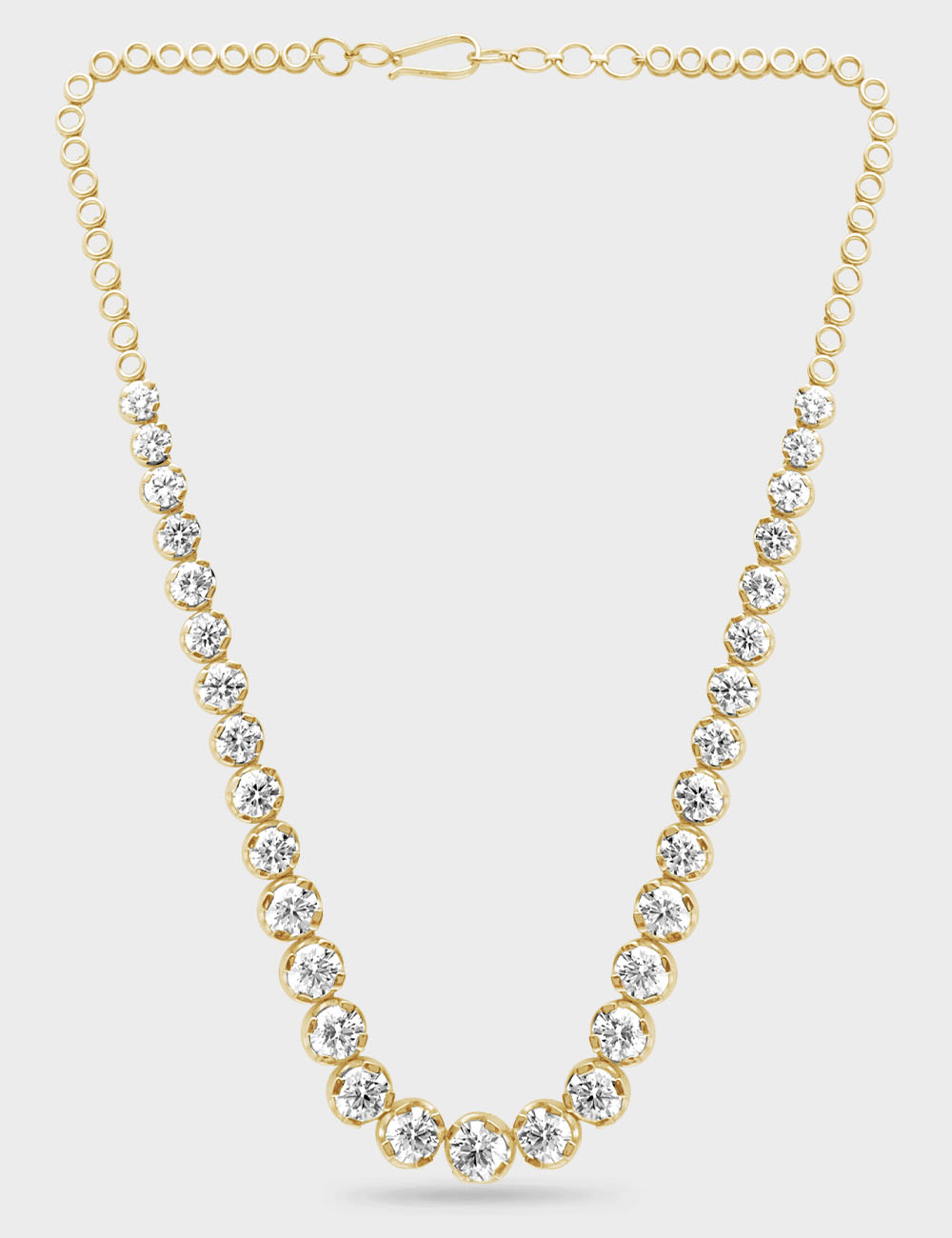 Luminous Line Diamond Necklace 33.56 carat FG-VVS, Yellow Gold, large, image 2