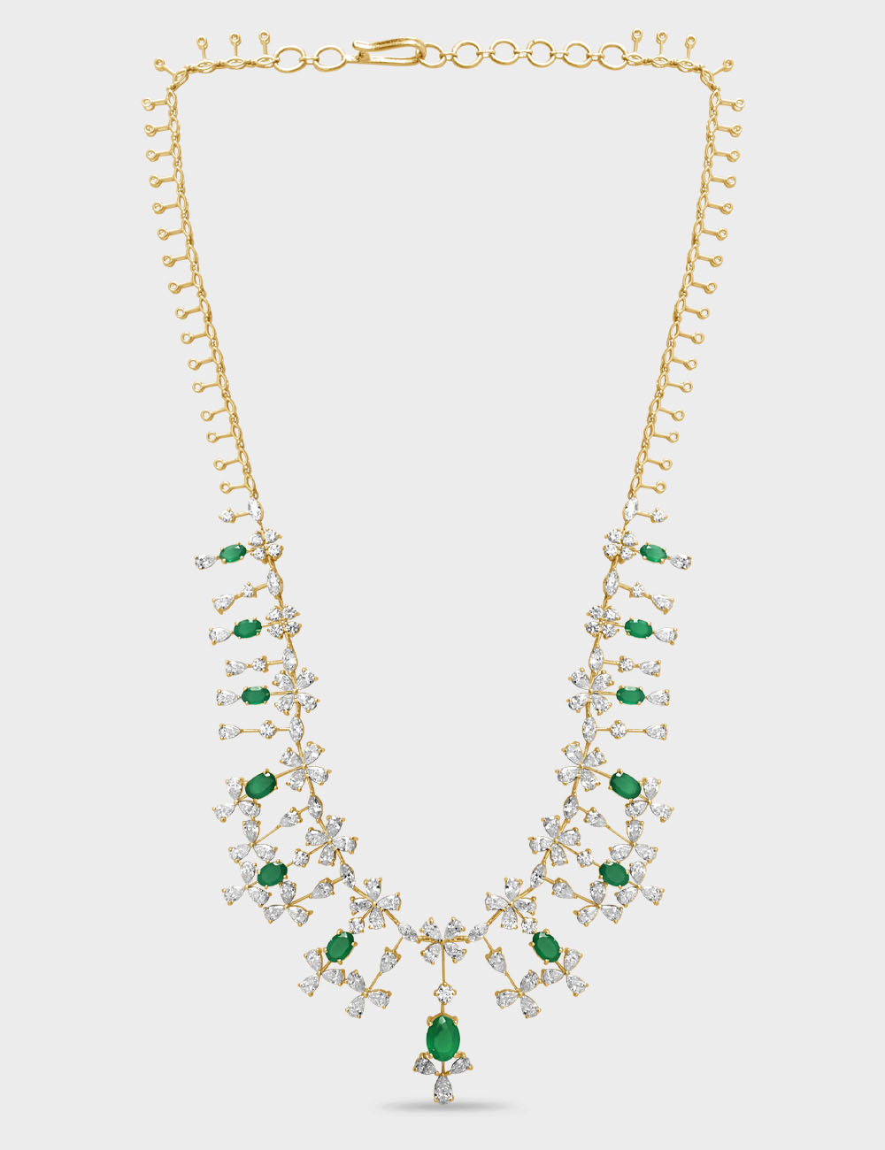 Greenfire Diamond Necklace 12.5 carat FG-VVS, Yellow Gold, large, image 2