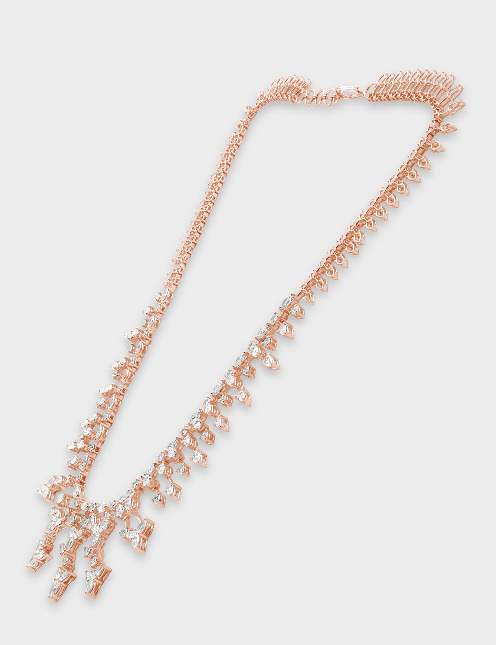 Starlit Cascade Diamond Necklace 12.91 carat FG-VVS, Rose Gold, large, image 3