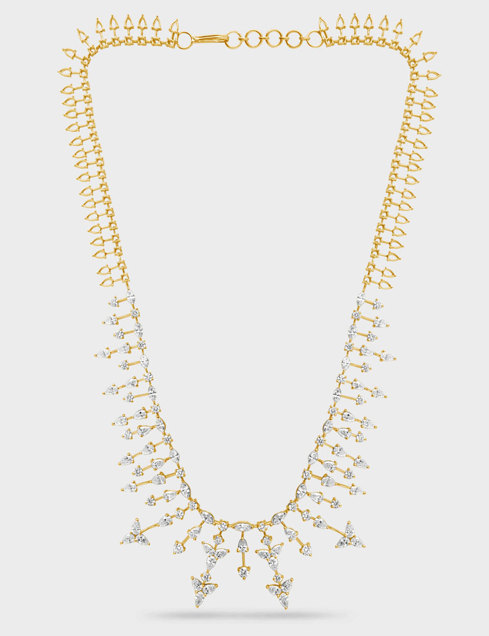 Starlit Cascade Diamond Necklace 12.91 carat FG-VVS, Yellow Gold, large, image 2