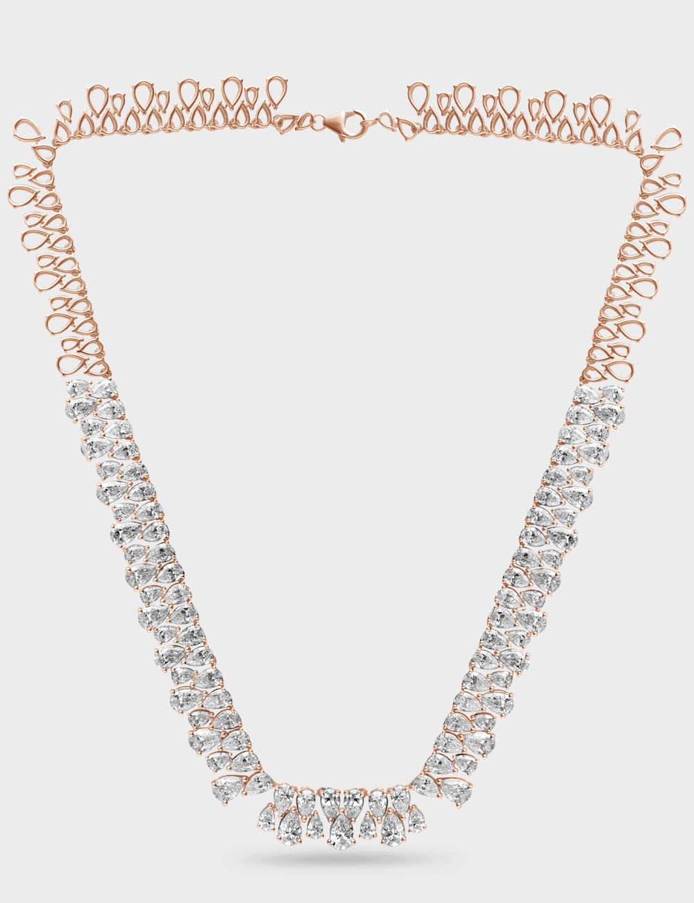 Opulent Pearline Diamond Necklace 27.87 carat FG-VVS, Rose Gold, large, image 2