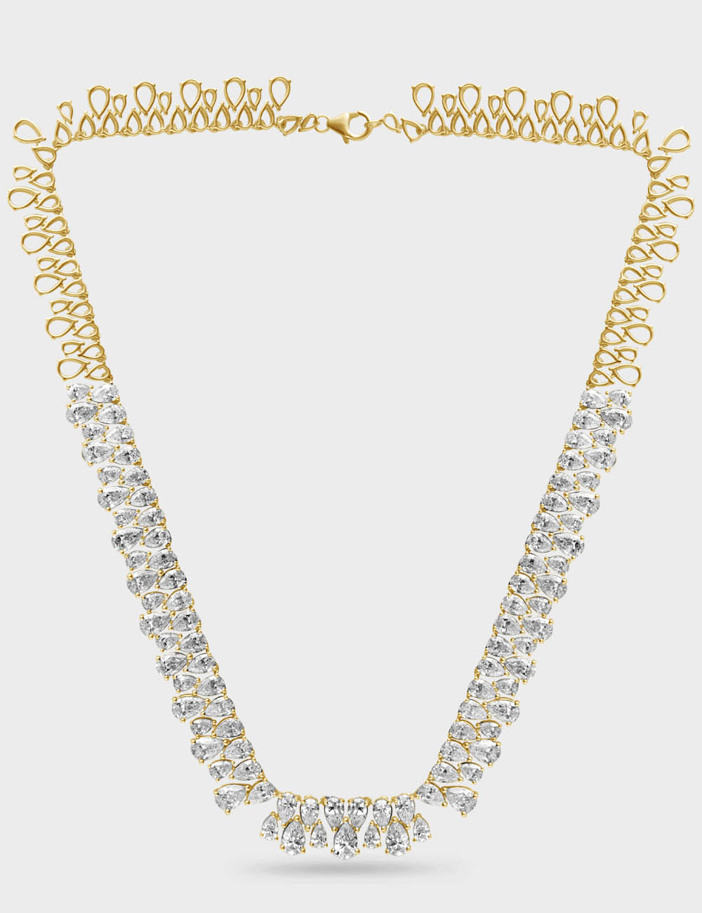 Opulent Pearline Diamond Necklace 27.87 carat FG-VVS, Yellow Gold, large, image 2