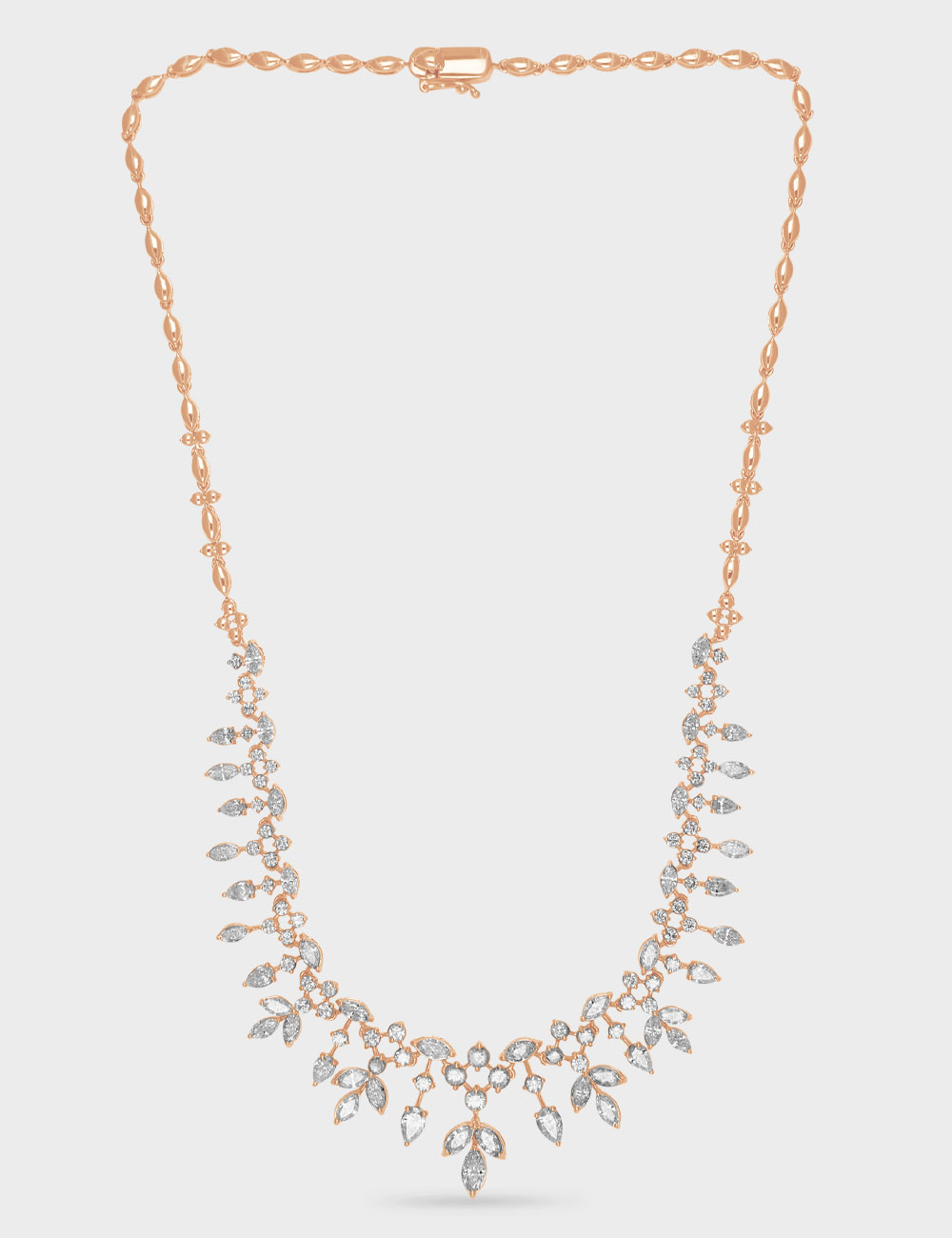 Aurora Vine Diamond Necklace 7.87 carat FG-VVS, Rose Gold, large, image 2