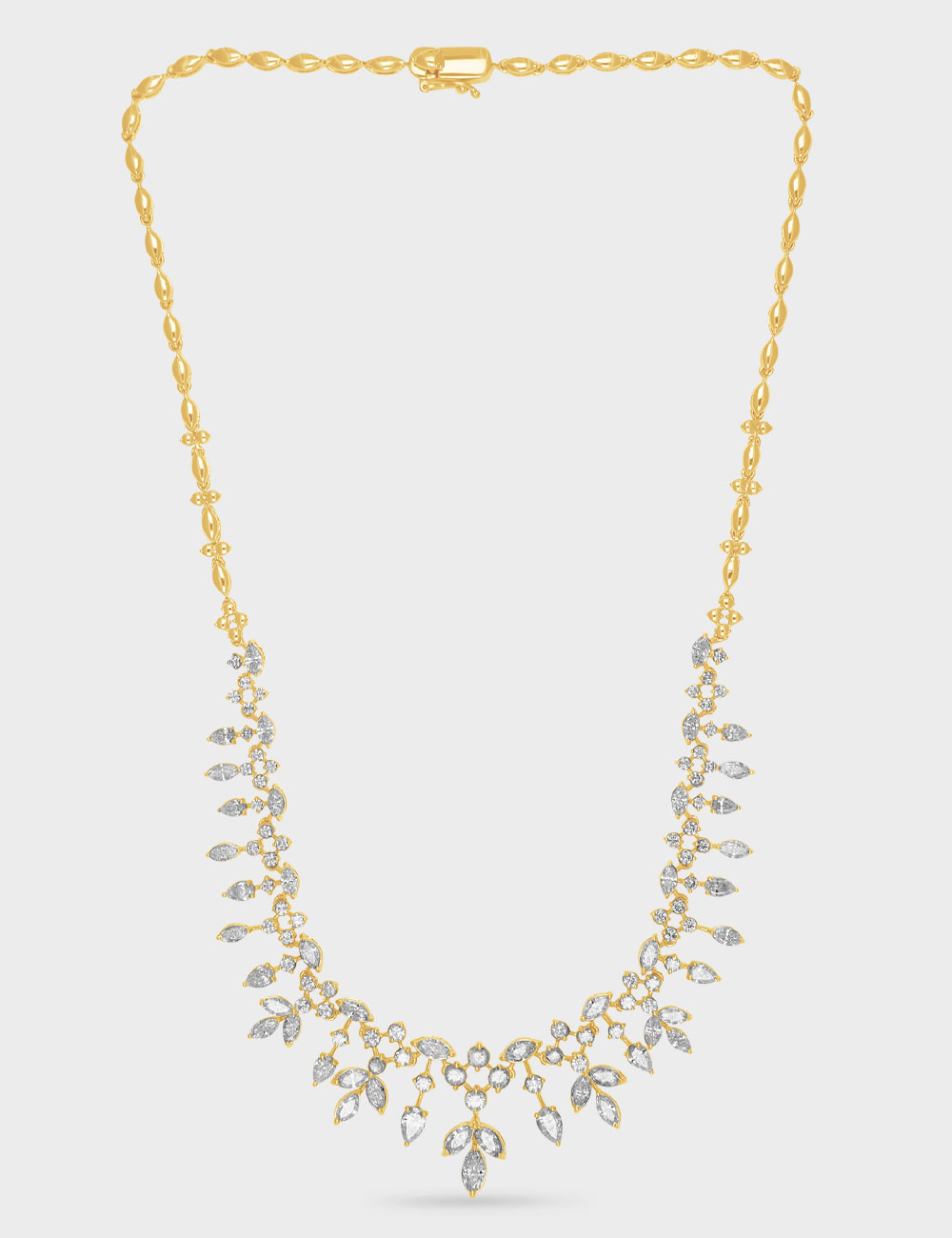 Aurora Vine Diamond Necklace 7.87 carat FG-VVS, Yellow Gold, large, image 2