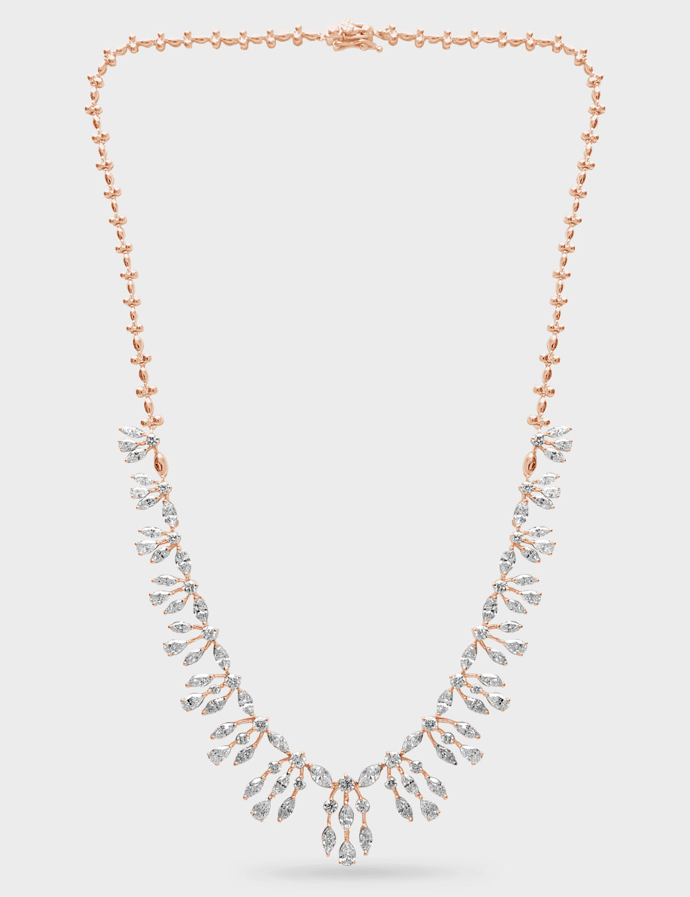 Rose &Eacute;lan Diamond Necklace 11.41 carat FG-VVS, Rose Gold, large, image 2