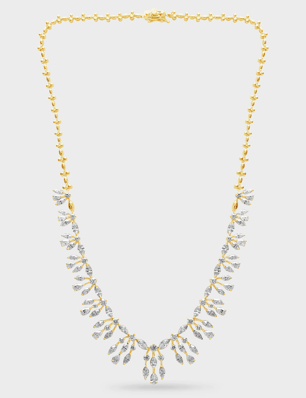 Rose &Eacute;lan Diamond Necklace 11.41 carat FG-VVS, Yellow Gold, large, image 2