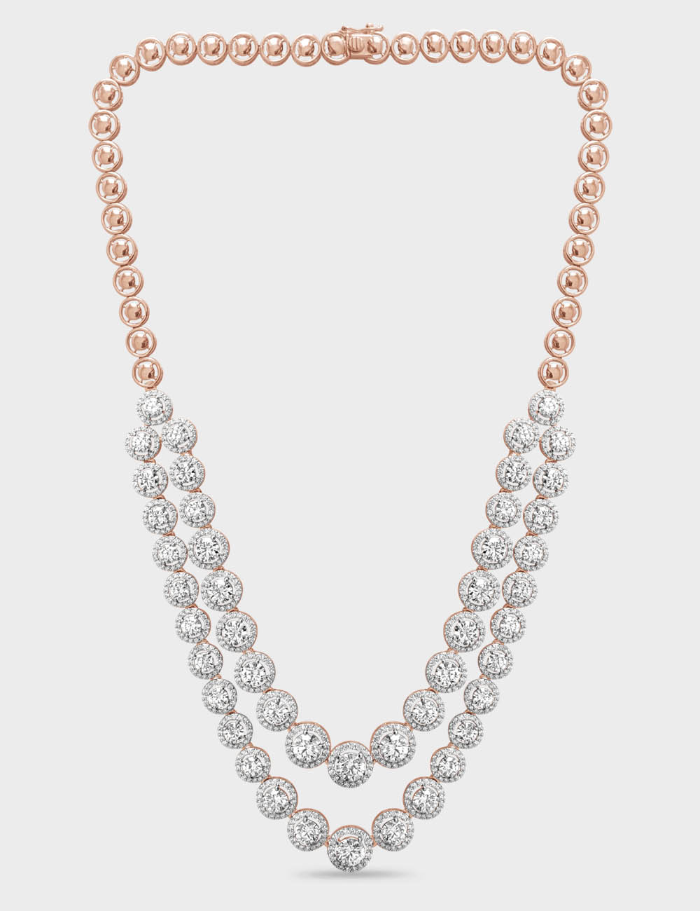 Grand Lumi&egrave;re Diamond Necklace 22.82 carat FG-VVS, Rose Gold, large, image 2