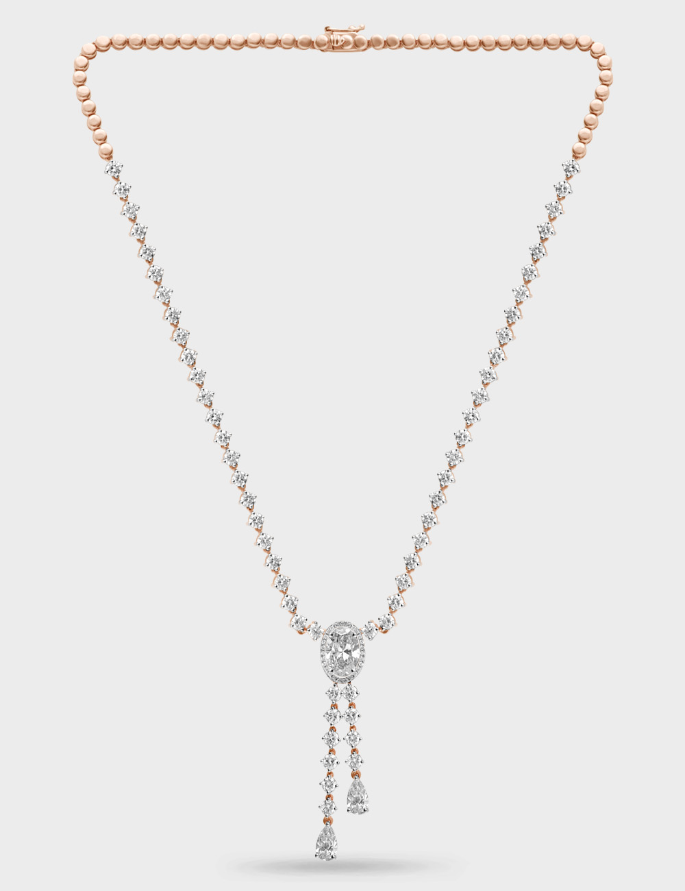 Shimmerfall Diamond Necklace 14 carat FG-VVS, Rose Gold, large, image 3