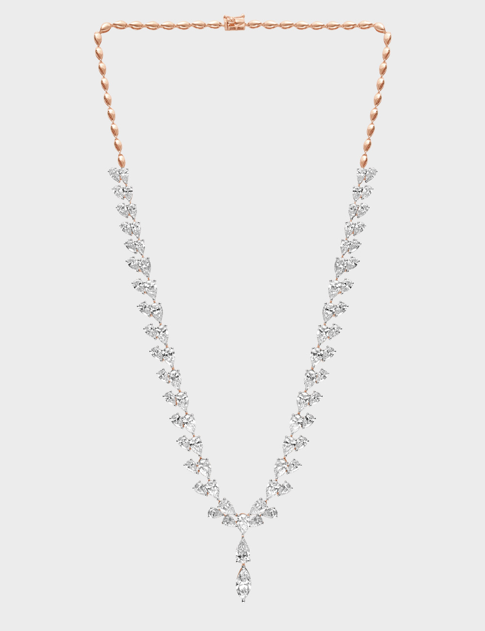 Regal Petale Diamond Necklace 21.33 carat FG-VVS, Rose Gold, large, image 2