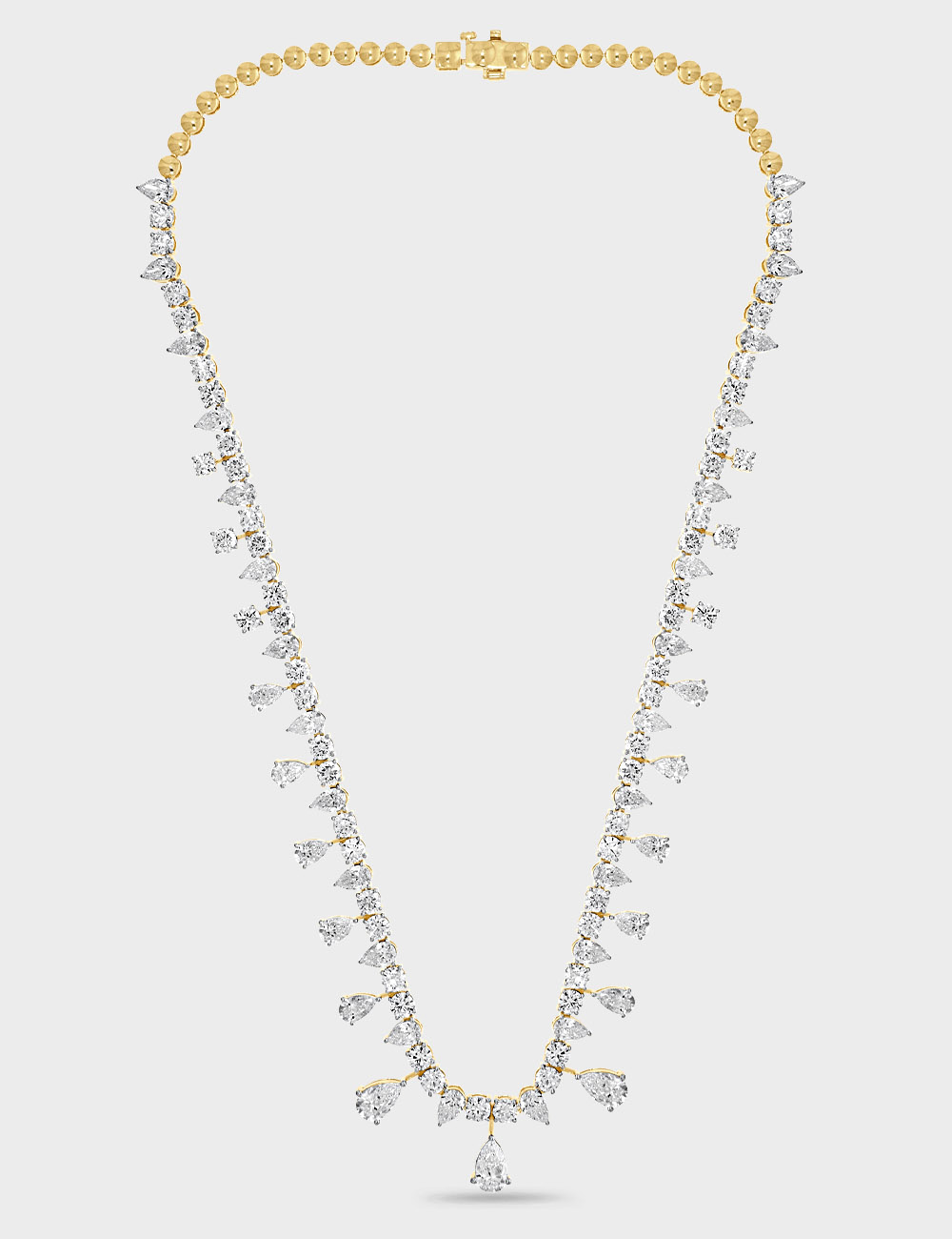 Opaline Cascade Diamond Necklace 29.62 carat FG-VVS, Yellow Gold, large, image 2