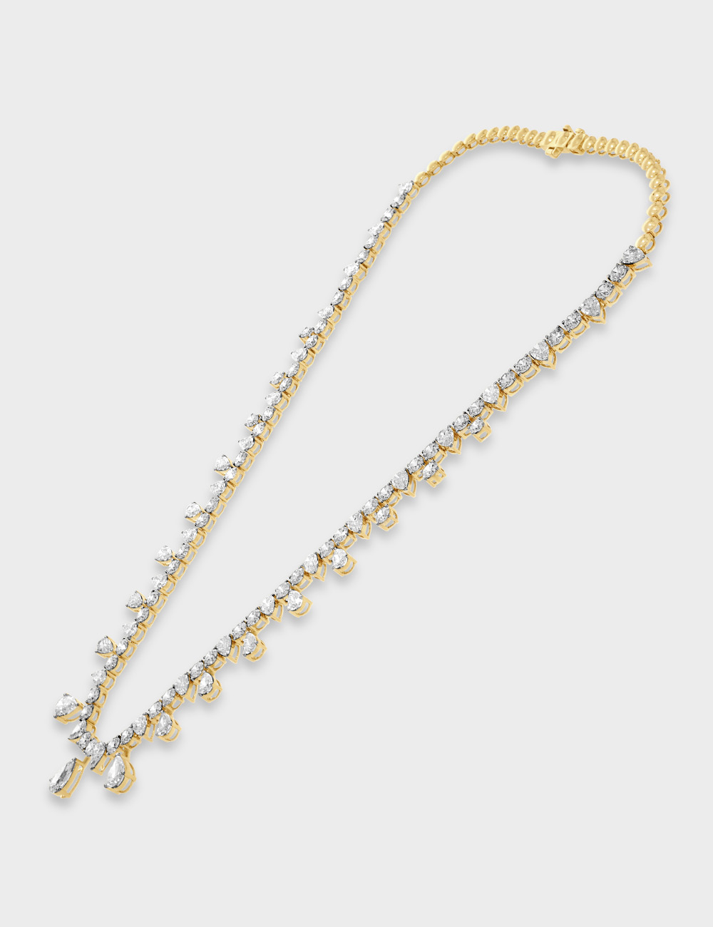 Opaline Cascade Diamond Necklace 29.62 carat FG-VVS, Yellow Gold, large, image 3