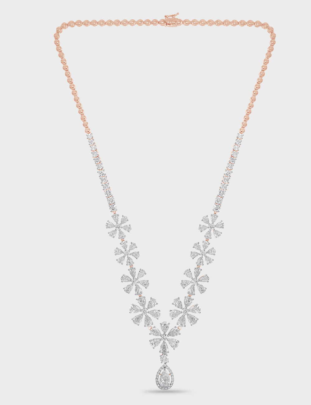 Celestial Petal Diamond Necklace 26.22 carat FG-VVS, Rose Gold, large, image 2