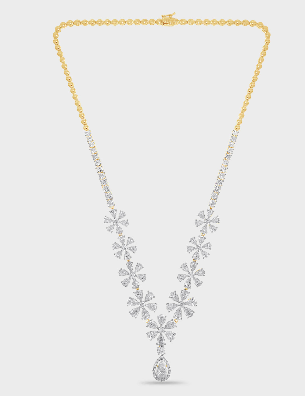 Celestial Petal Diamond Necklace 26.22 carat FG-VVS, Yellow Gold, large, image 2