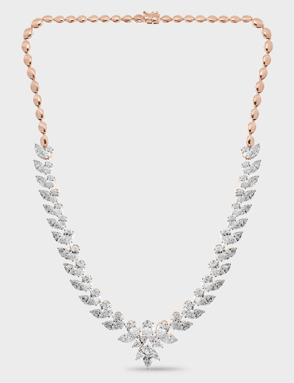 Lumin Leaf Diamond Necklace 26.26 carat FG-VVS, Rose Gold, large, image 2